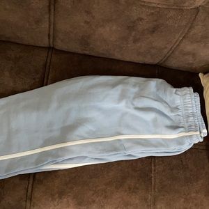 Baby blue high waisted sweat pants